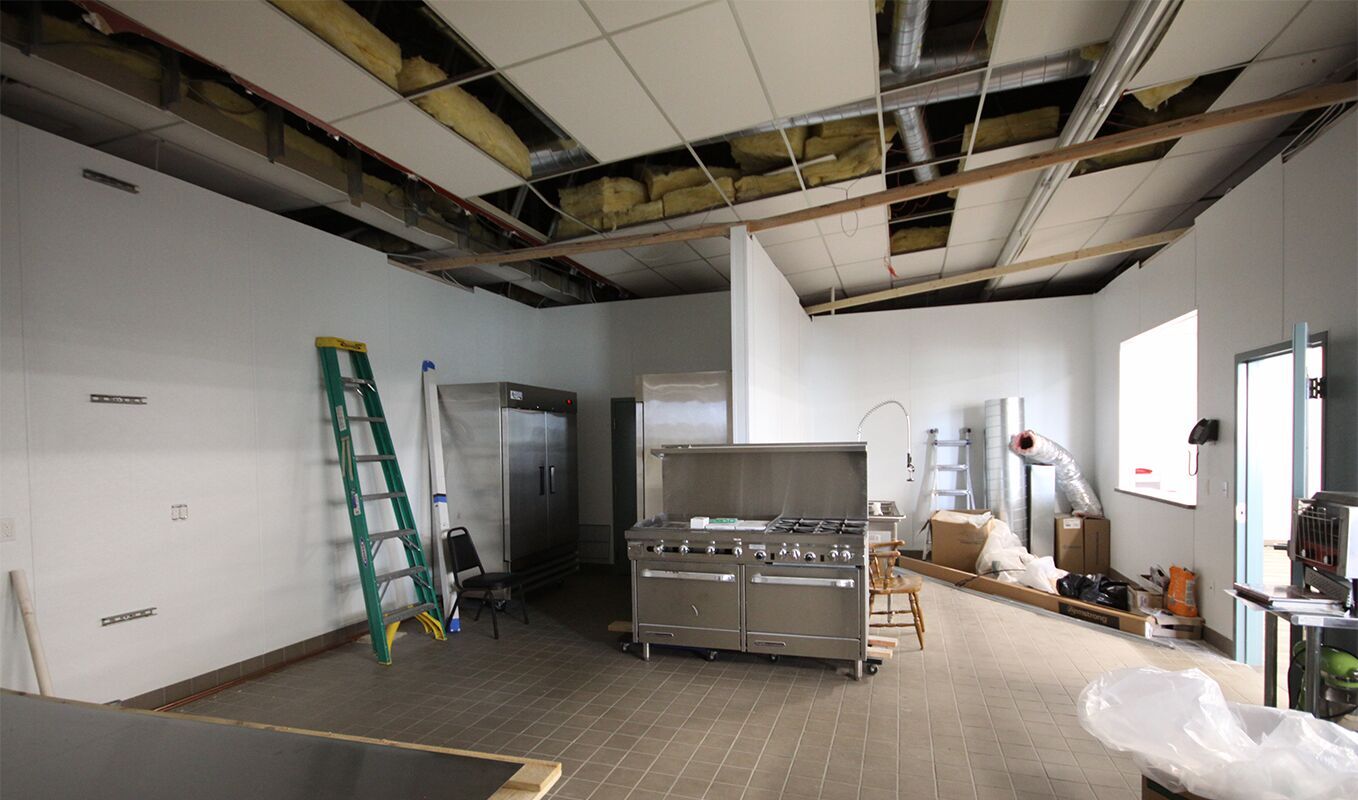 The cafeteria kitchen
